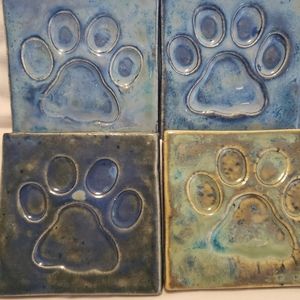Ceramic Coasters paw print